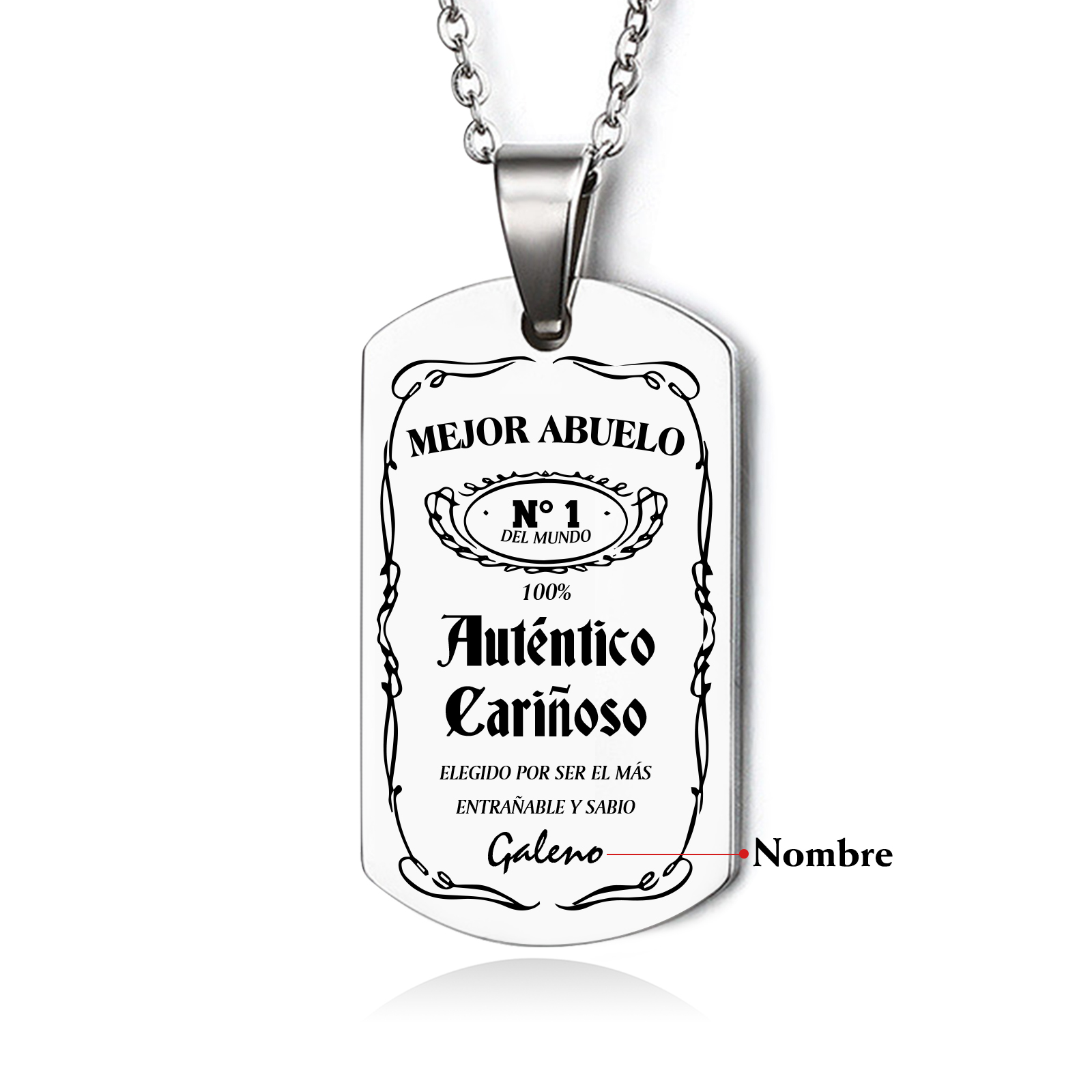 A MI ABUELO-Collar mejor abuelo de placa personalizada con 1 nombre-Jessemade ES