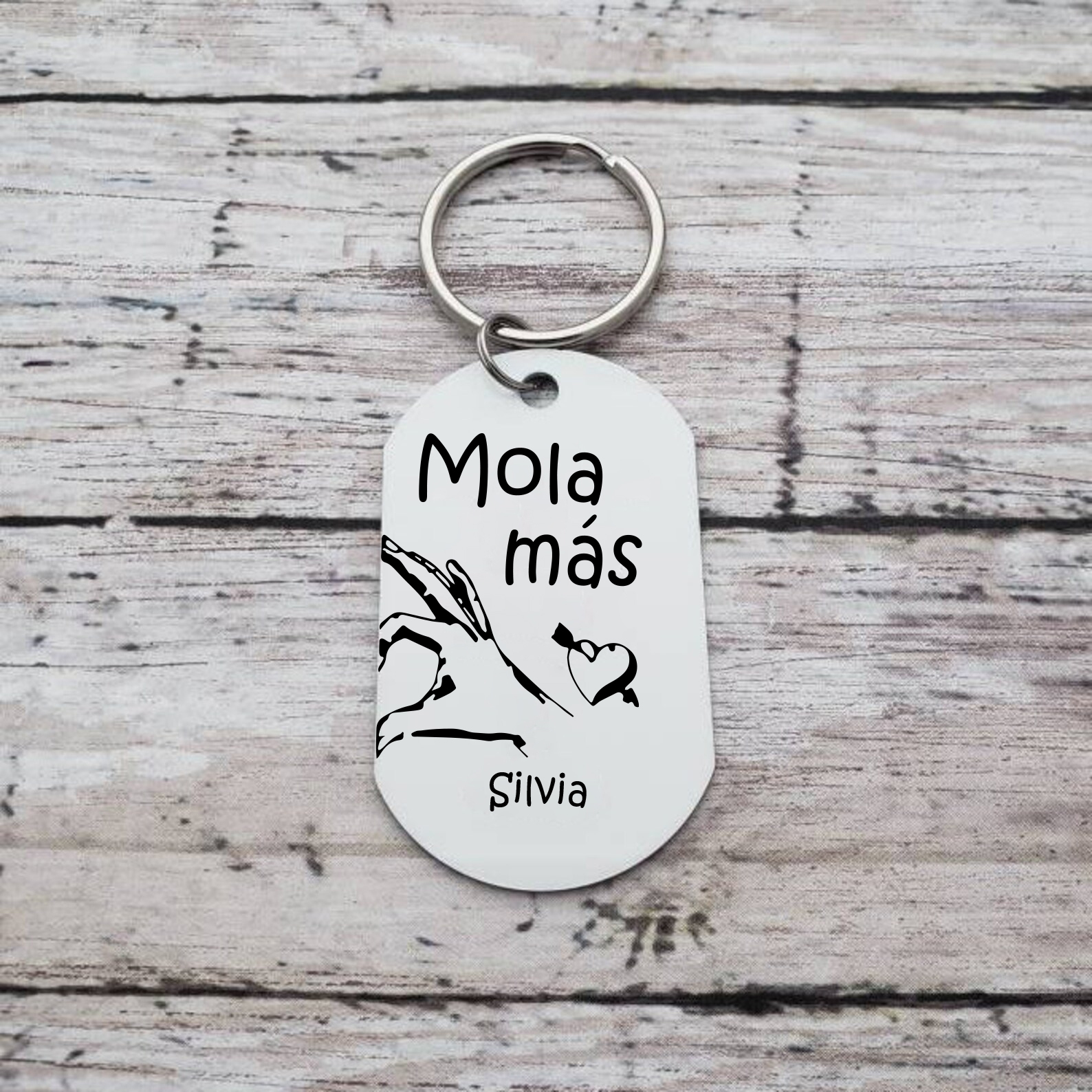 Llavero personalizado con 2 nombres para pareja unidad de llaveros