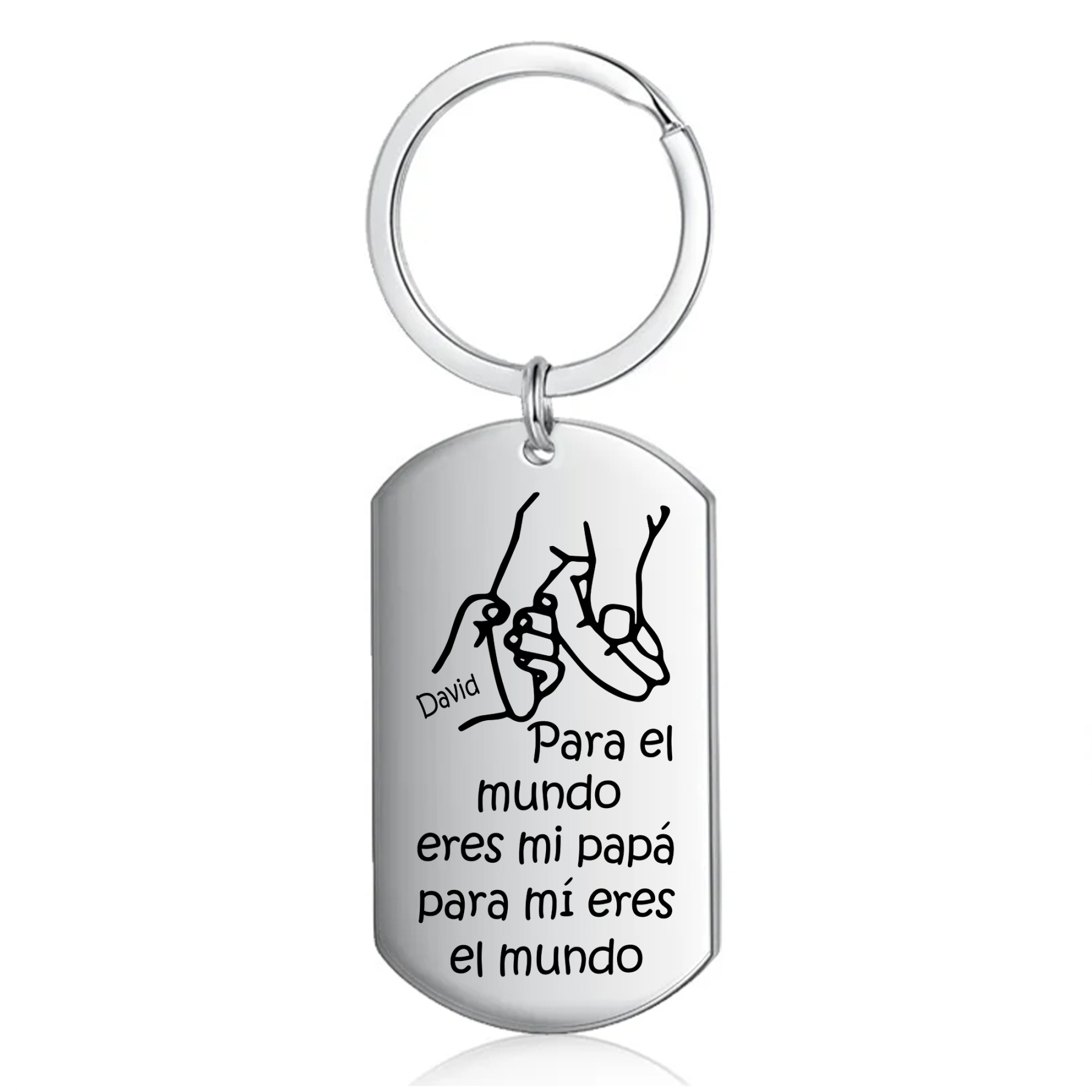 A mi papá-Llavero Personalizado ERES EL MUNDO 1 Nombre-Jessemade ES