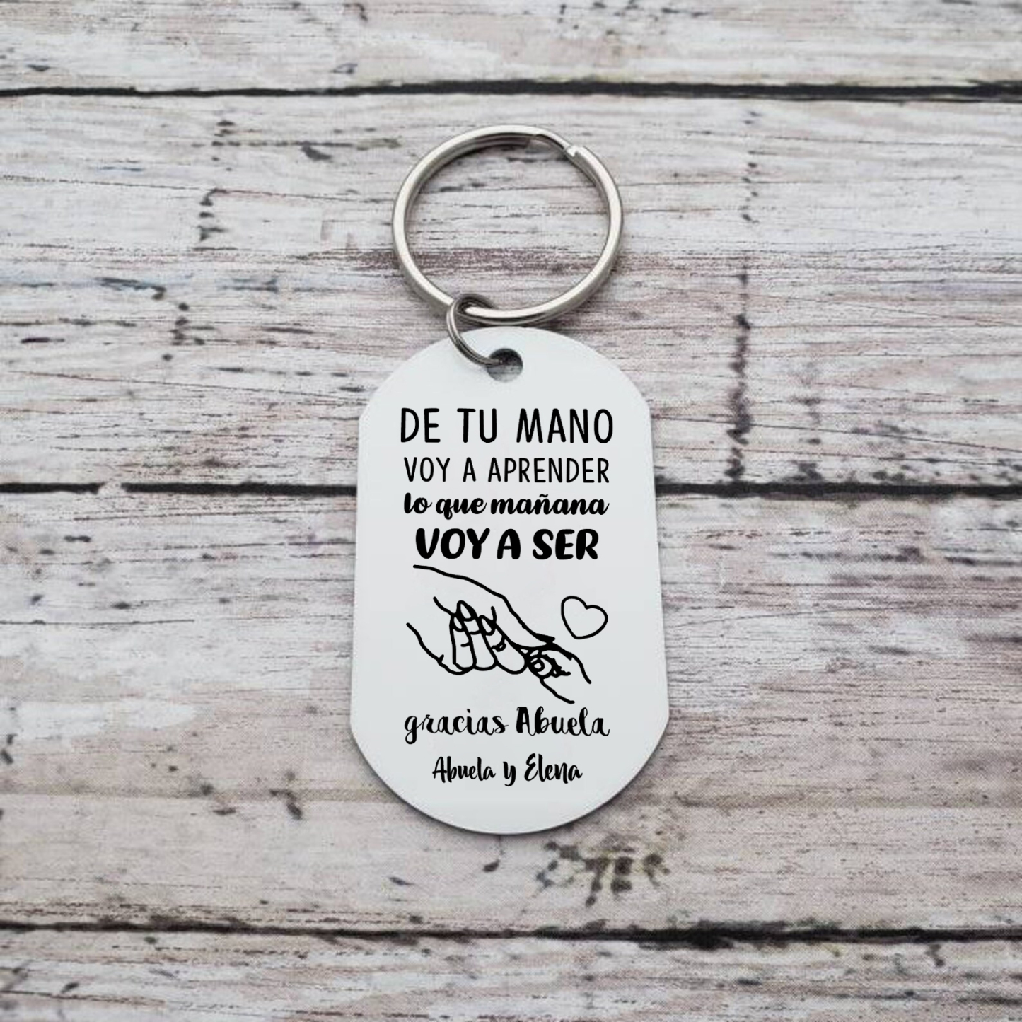 A mi abuela - Llavero 1 Texto Personalizado GRACIAS ABUELA-Jessemade ES