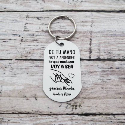 A mi abuela - Llavero 1 Texto Personalizado GRACIAS ABUELA-Jessemade ES