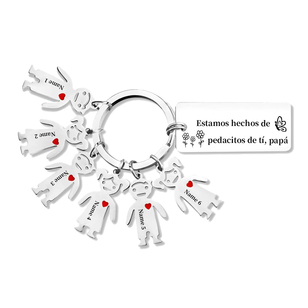 A mi papá - Llavero con 1-6 nombre personalizado en "niños"-Jessemade ES