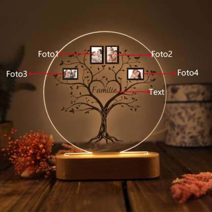 A mi mamá/abuela-Lámpara 3D Ilusión Luz de Noche Personalizada con 2-6 Fotos y 1 Texto-Jessemade ES