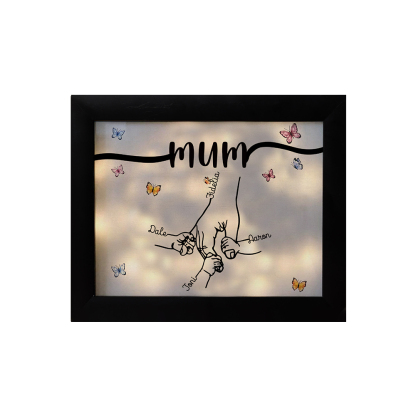 A mi mamá-Marco de 2-7 nombres y 1 texto personalizados de plástico con lámpara-Jessemade ES