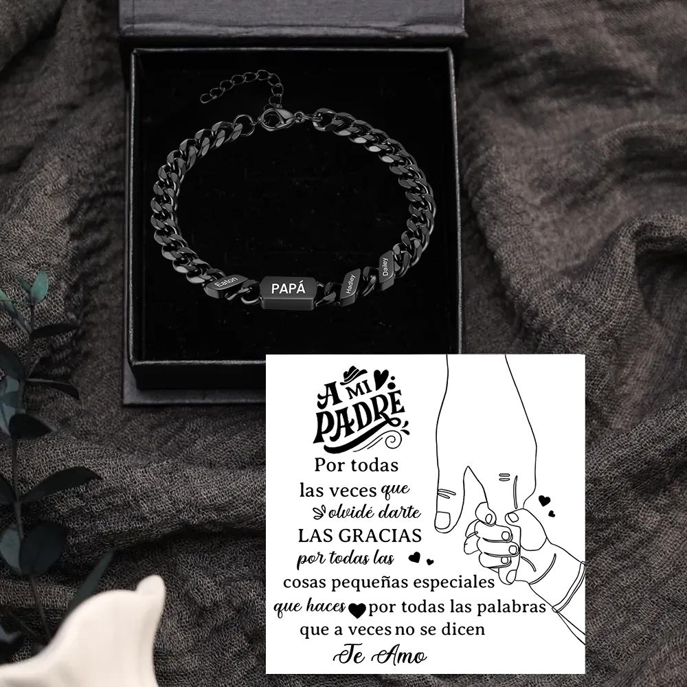 Pulsera de cadena con 1-6 nombres y texto pulsera personalizada para hombre | Jessemade
