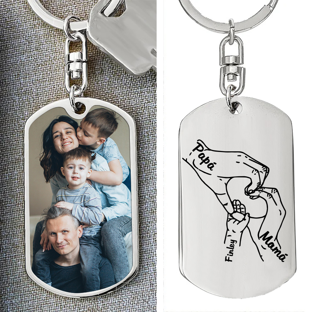 A mi papá-Llavero 3-7 Nombres Personalizados Manos Cogidas-Jessemade ES