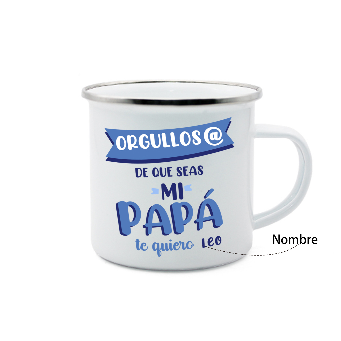 Taza para papá con 1 nombre personalizado-Jessemade ES