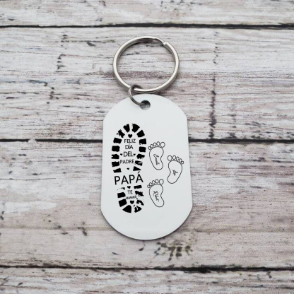 A mi papá-Unidad de llavero y pulsera con caja y tarjeta personalizados con 3 nombres-Jessemade ES