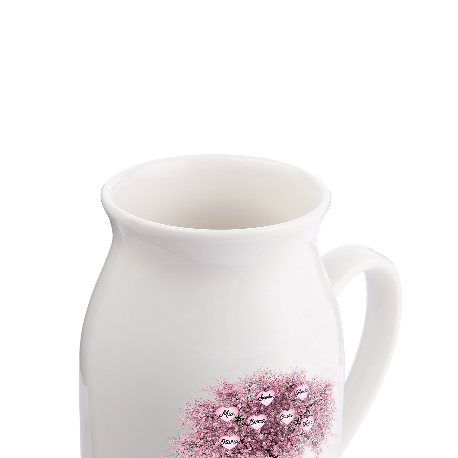 Florero de cerámica árbol de corazones 2-9 nombres personalizados con 2 textos decoración del hogar-Jessemade ES