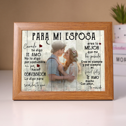 Para mi esposa-Marco de madera de 1 foto personalizada-Jessemade ES