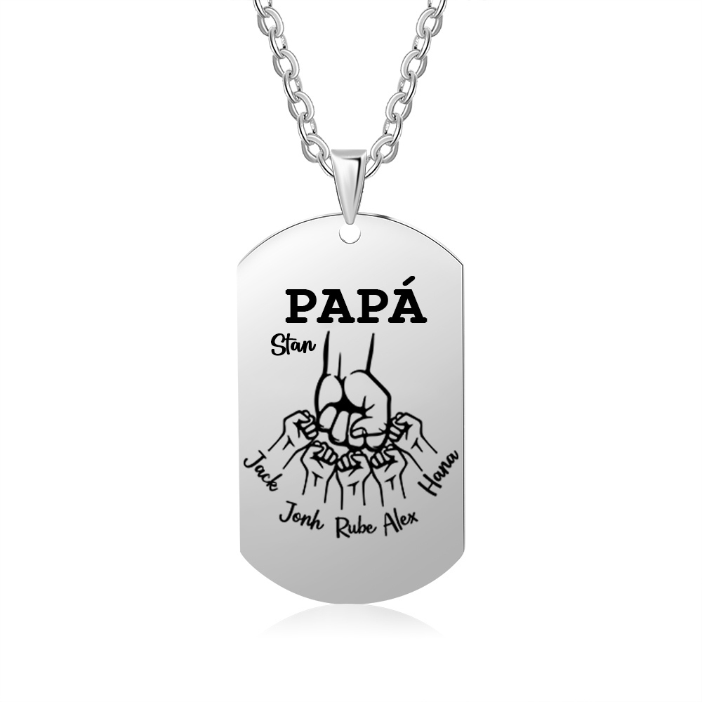 A MI PAPÁ-Collar 2-6 nombres personalizados de placa puño con puño-Jessemade ES