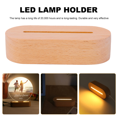 Lámpara para pareja 3D Ilusión Luz de Noche LED 2 nombres, año y foto personalizados -Jessemade ES