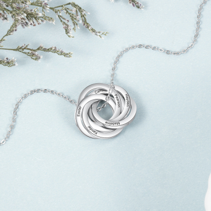Collar de aros rusos personalizado con 6 nombres-Jessemade ES