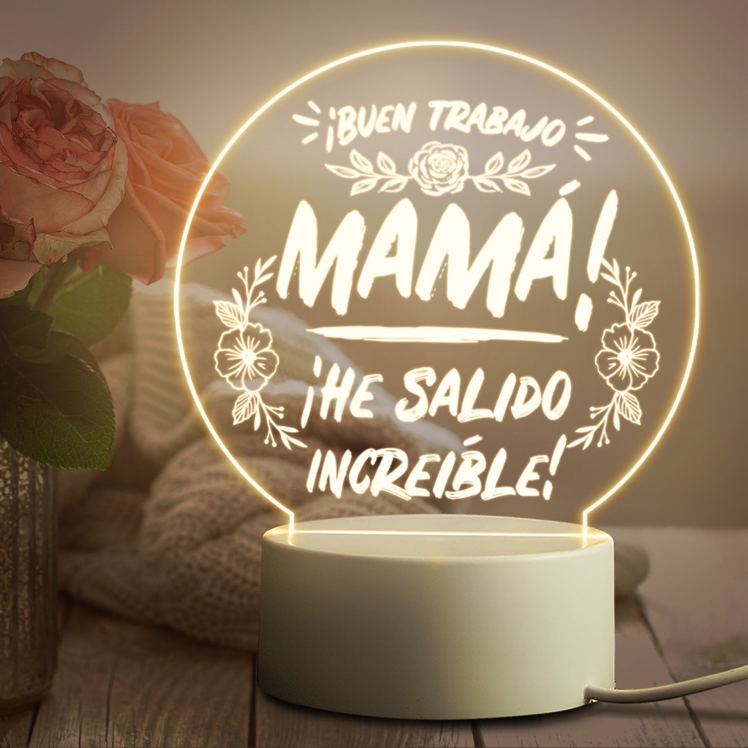 Lámpara 3D Ilusión Luz de noche LED Luces de colores personalizadas 2 textos 1 nombre
