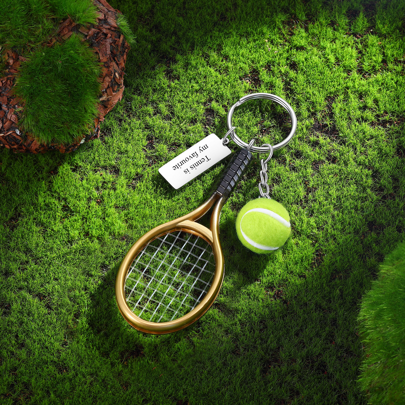 Etiqueta con texto personalizado para mochila, llavero de tenis