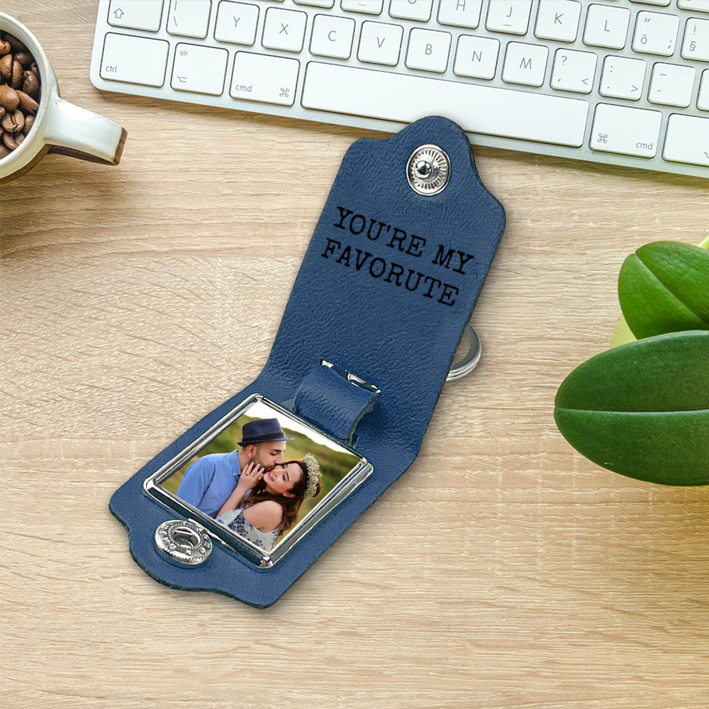 Llavero para pareja de cuero pinky swear personalizado con 1 texto, 2 letras y foto-Jessemade ES