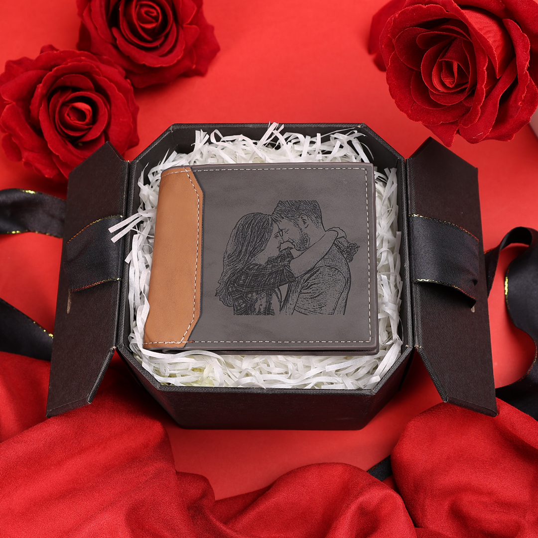 Cartera, billetera personalizada con 1 foto, 1 nombre y 1 letra monedero para hombre | Jessemade