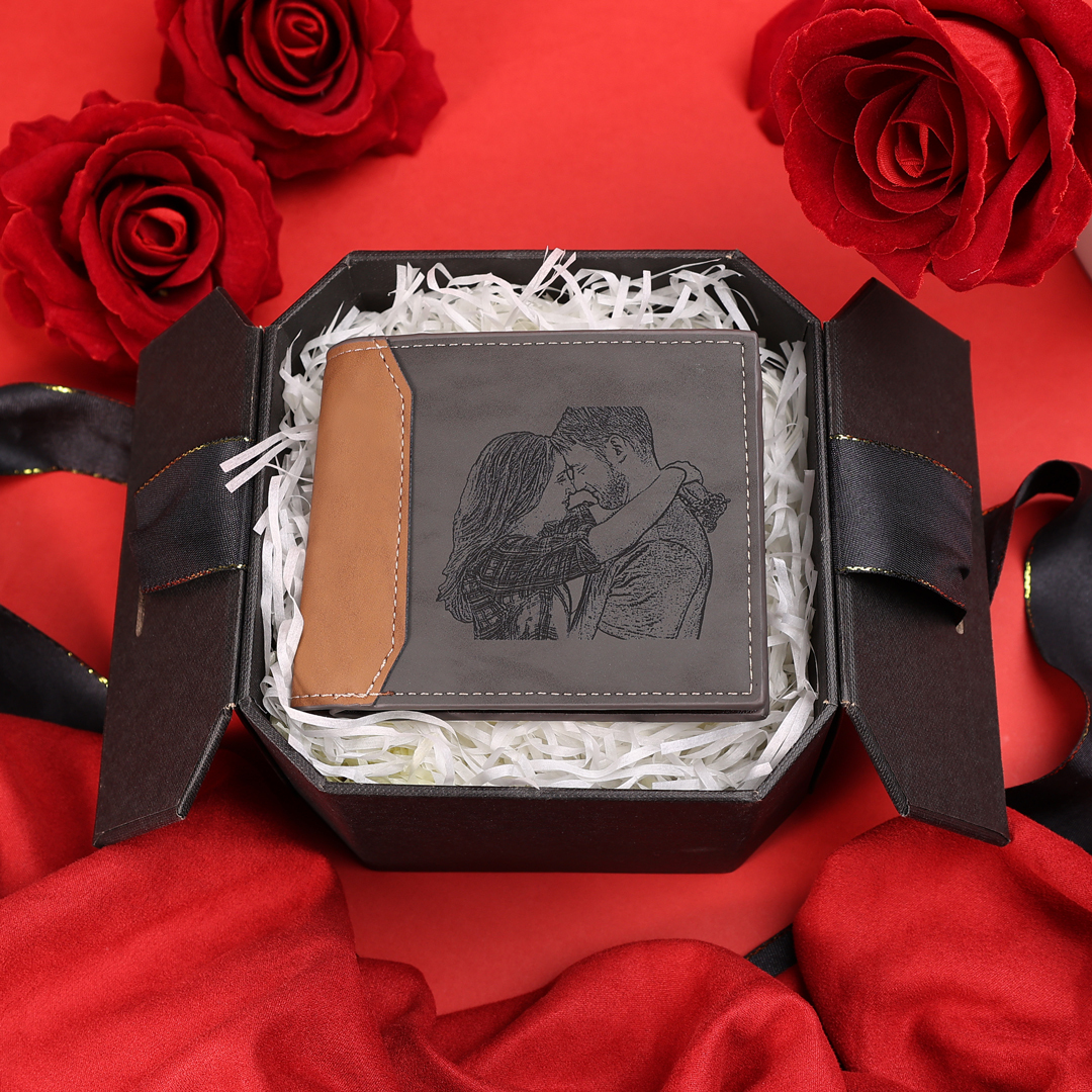 Cartera, billetera personalizada con 1 foto, 1 nombre y 1 letra monedero para hombre | Jessemade