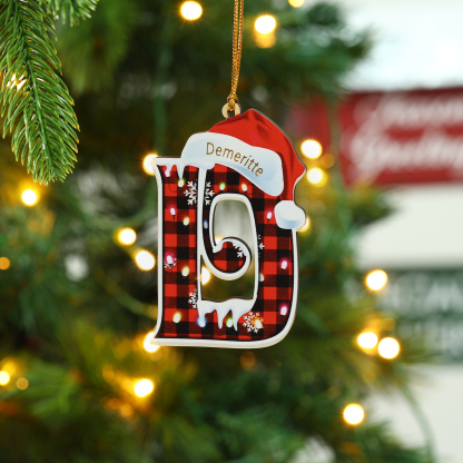 Navidad-Ornamentos Navideños de Madera Letra 1 Nombre Personalizado