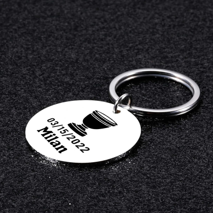 Comunión-Llavero con icono de comunión 1 foto, 1 fecha y 1 nombre personalizados-Jessemade ES