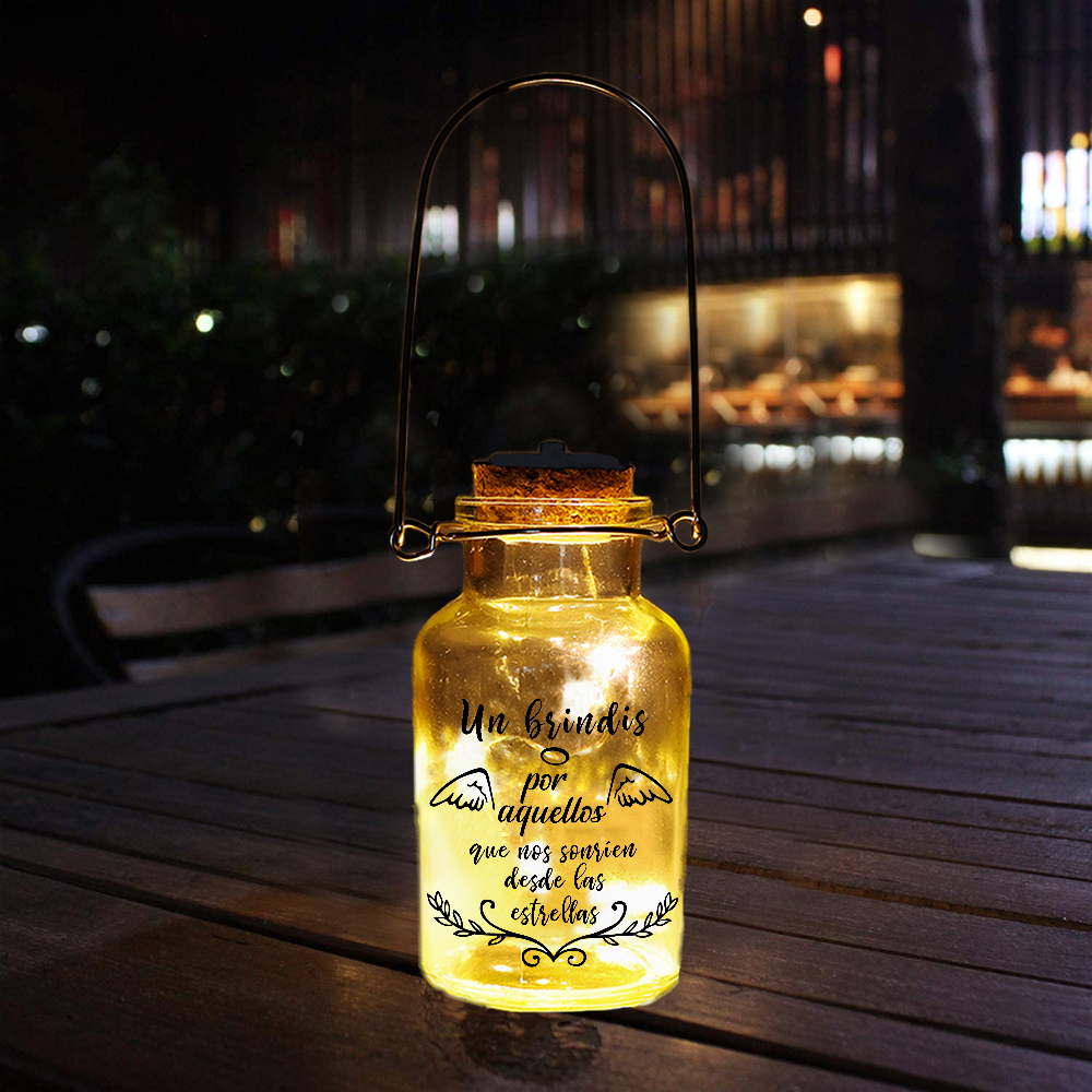 Botella de Lámpara Conmemorativa con texto a ser querido-Jessemade ES