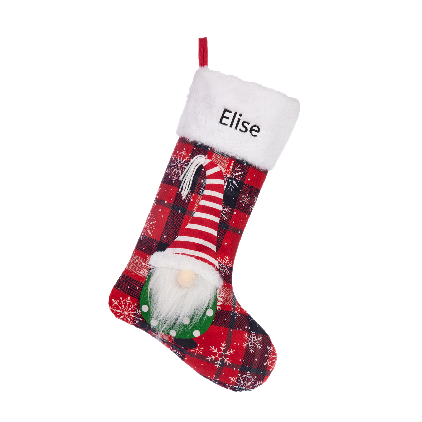 Adornos de medias navideñas de muñecos genios Bolsa de regalo 1 Nombre personalizado-Jessemade ES