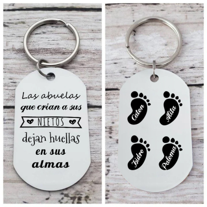 A mi abuela - Llavero 1-5 Nombres Personalizado LAS ABUELAS DEJAN HUELLAS EN NIETOS-Jessemade ES