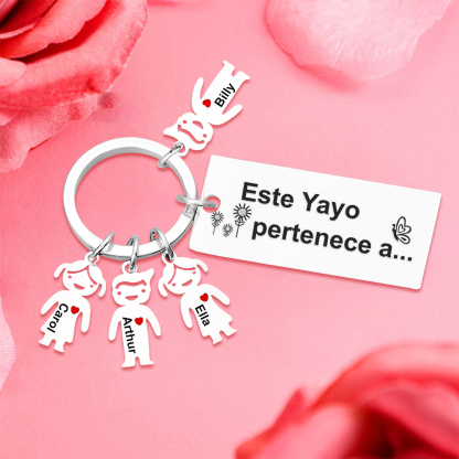 A mi abuelo - Llavero con 1-6 nombres personalizados en "niños" "Este Yayo pertenece a..."-Jessemade ES
