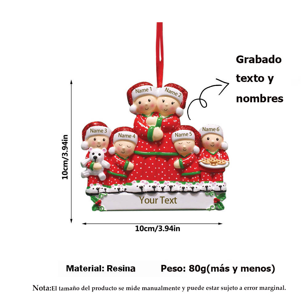 Navidad-Muñecos Ornamentos Navideños 3 Nombres con Texto Personalizados Adorno de Madera