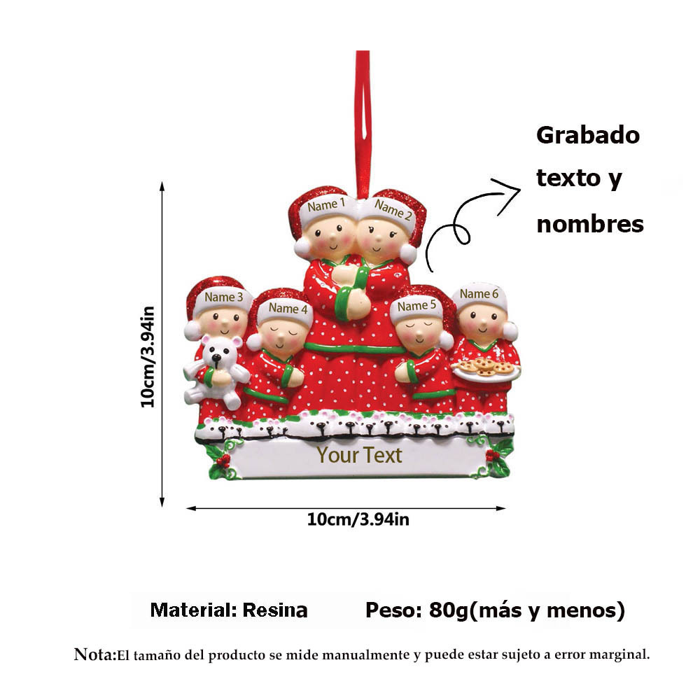 Navidad-Muñecos Ornamentos Navideños 3 Nombres con Texto Personalizados Adorno de Madera