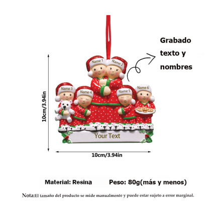 Navidad-Muñecos Ornamentos Navideños 3 Nombres con Texto Personalizados Adorno de Madera