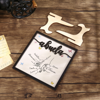 A mi abuela-Adorno 2-7 nombres personalizados decoración de madera mano con manitos-Jessemade ES
