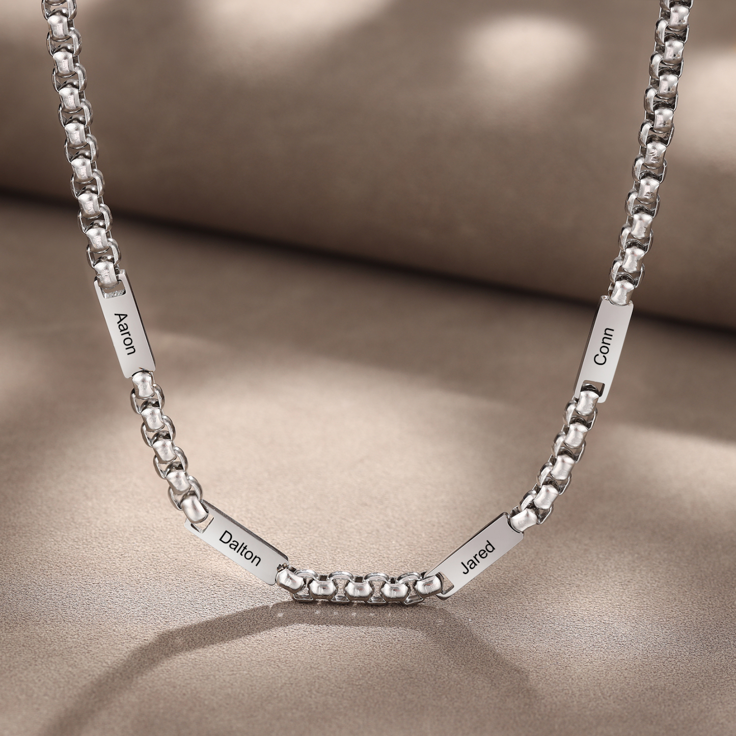 Collar de cadena personalizado con 1-5 nombres para hombre