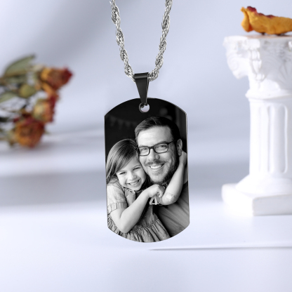 A MI PAPÁ-Collar de placa personalizada con texto y foto-Jessemade ES