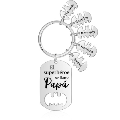A mi papá-Llavero 1-5 Nombres Personalizados Batman-Jessemade ES