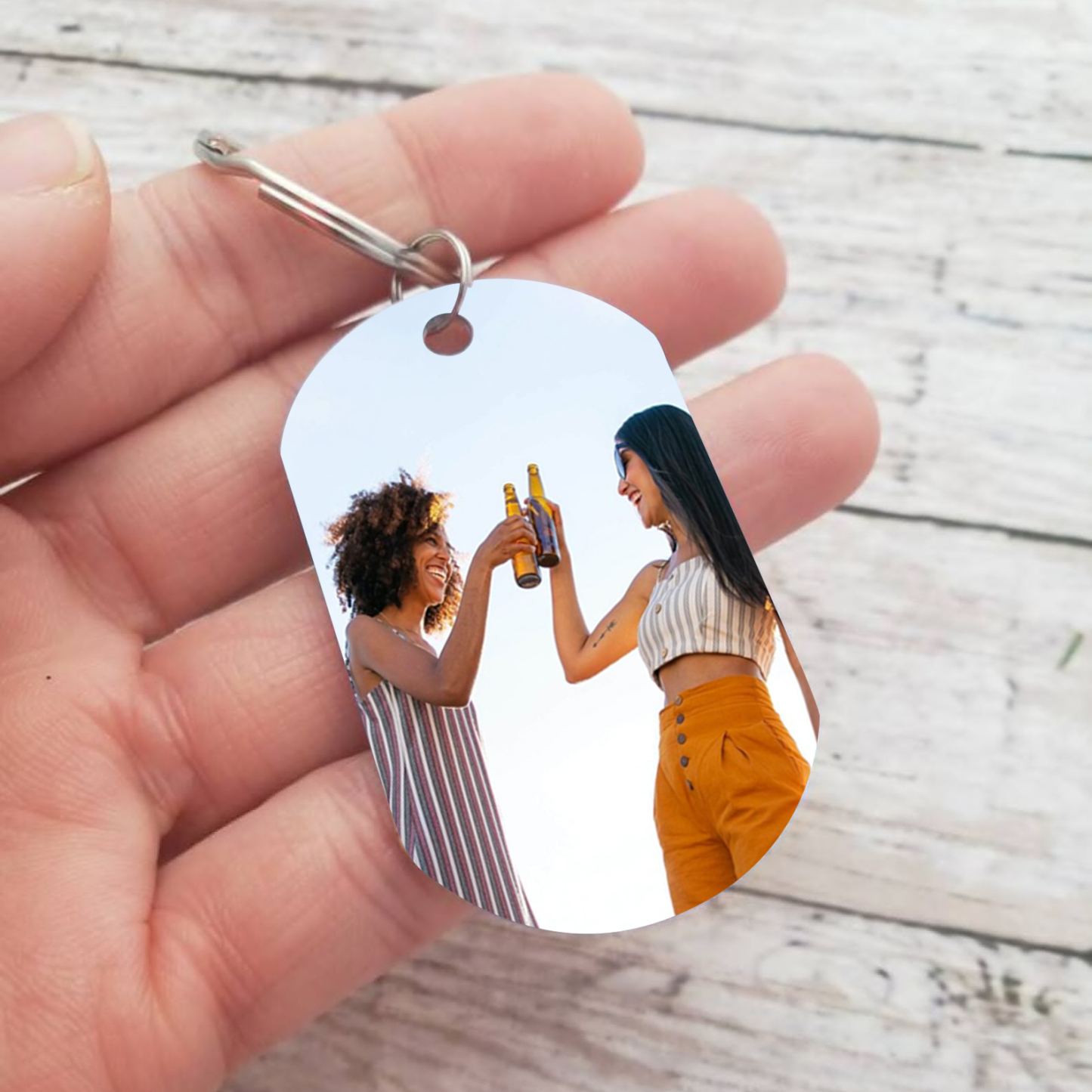 A mi amiga - Llavero con 2 nombres personalizados con foto-Jessemade ES