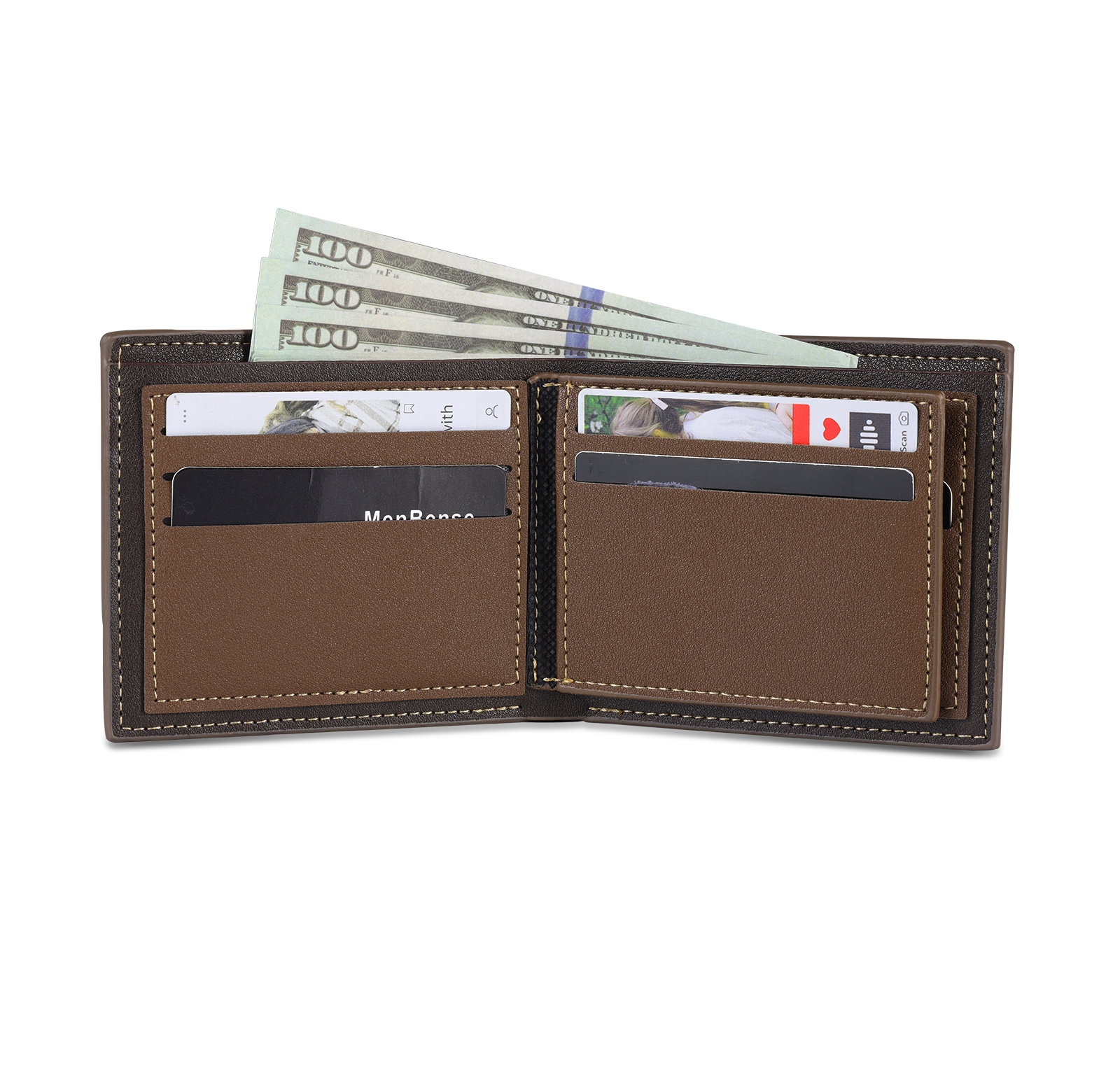 Cartera, billetera personalizada con 1 foto, 1 nombre y 1 letra monedero para hombre-Jessemade ES