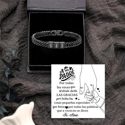 Pulsera personalizada con 2-6 nombres para hombre con grabado personalizado - regalo para padre abuelo | Jessemade