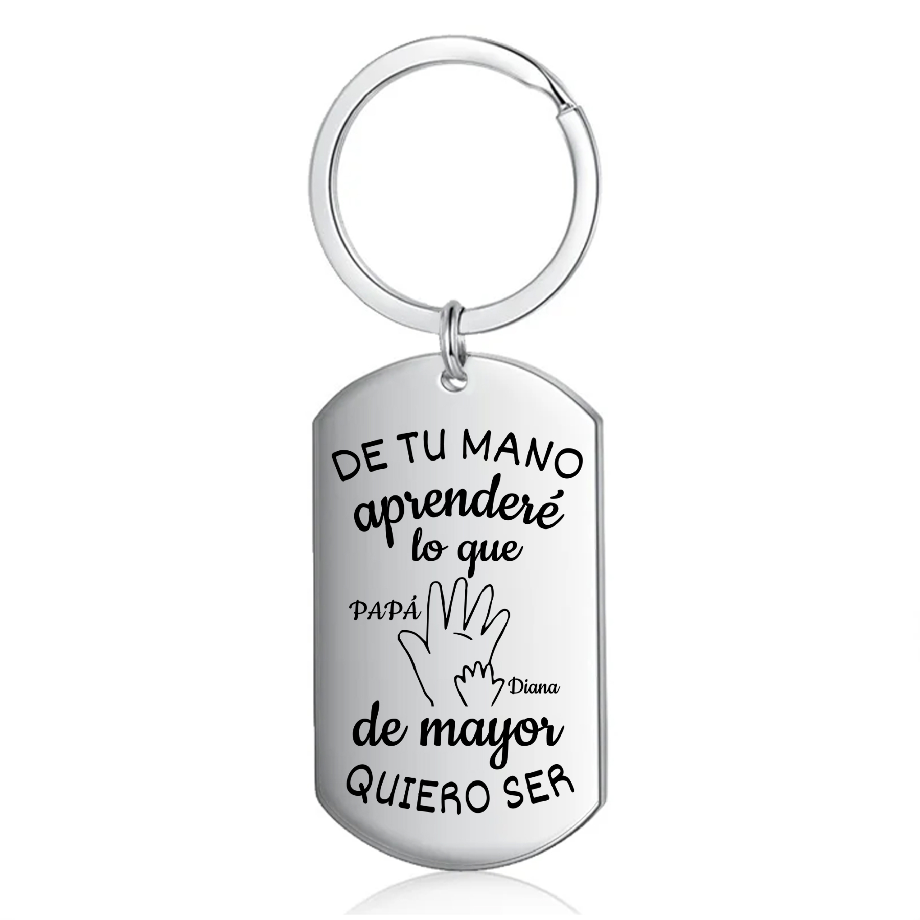 A mi papá-Llavero Personalizado DE TU MANO APRENDERÉ... 2 Nombres-Jessemade ES