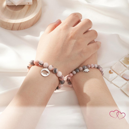 Madre e hija-Unidad de pulseras de corazón con tarjeta amorosa