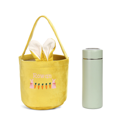Pascua-Bolsa de conejo con 1 nombre personalizado-Jessemade ES