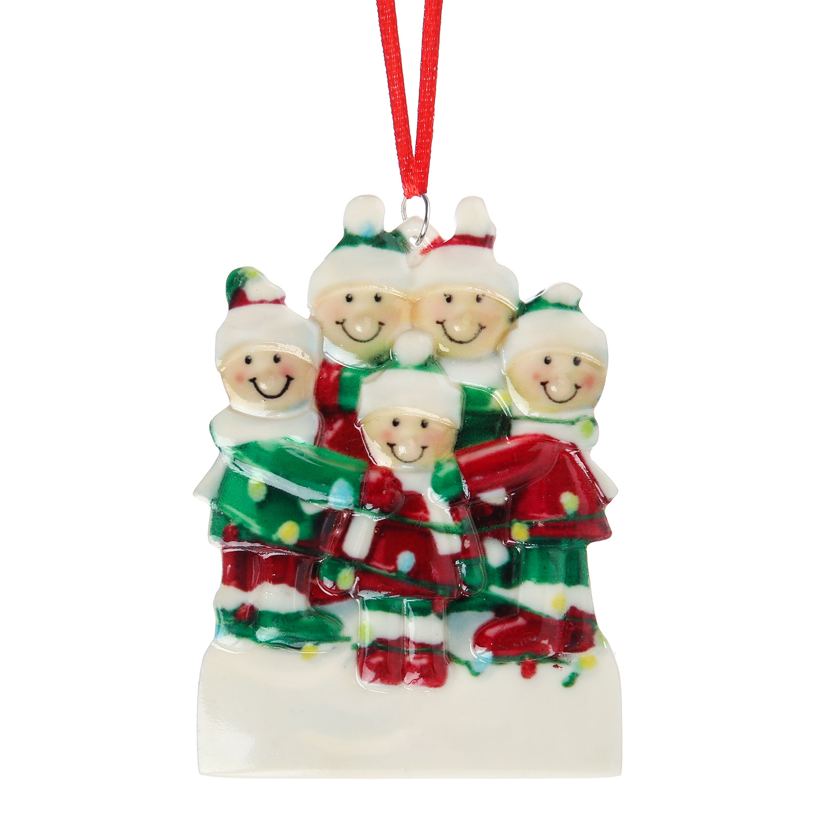 Navidad-Ornamento muñecos navideño de resina 1 texto y 5 nombres personalizados adorno del árbol