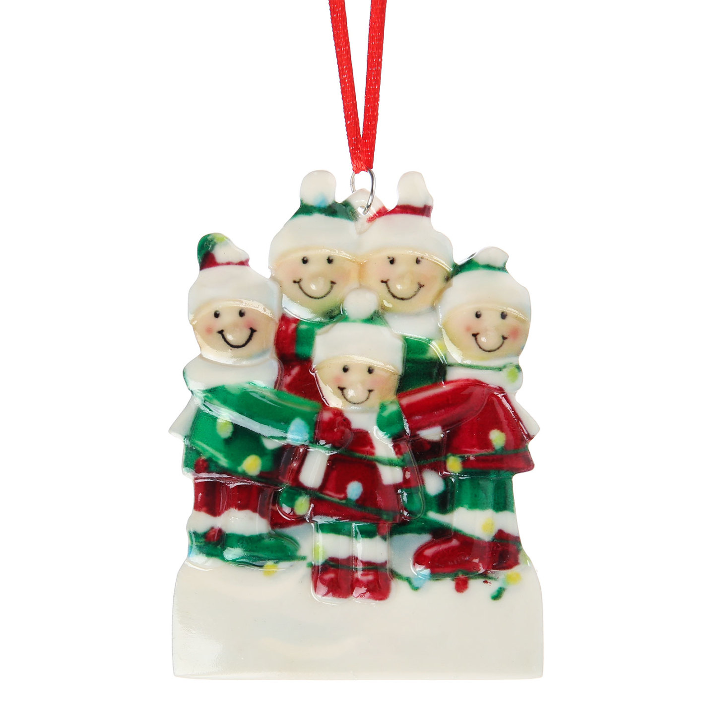 Navidad-Ornamento muñecos navideño de resina 1 texto y 5 nombres personalizados adorno del árbol