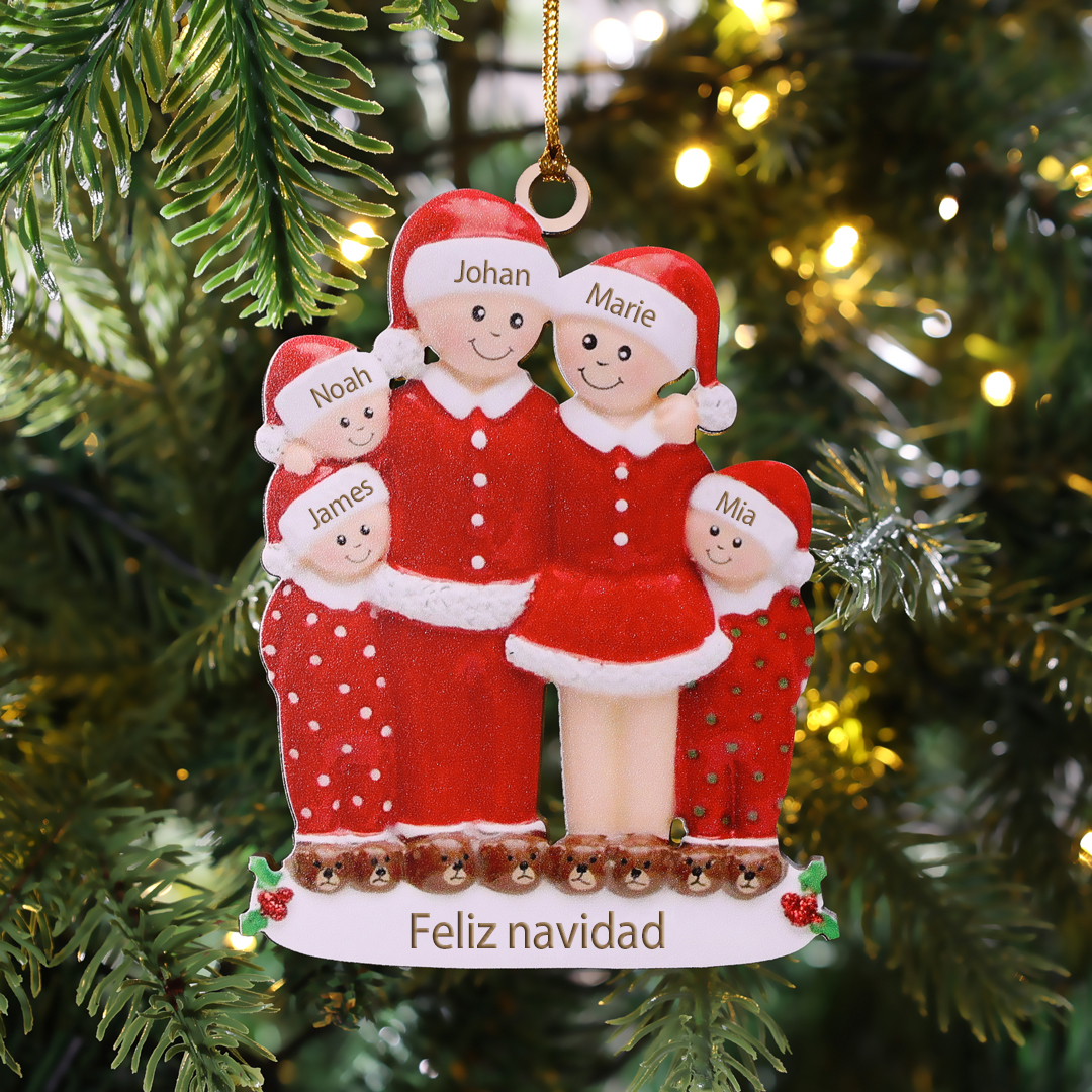 Muñecos Ornamentos Navideños 5 Nombres con Texto Personalizados Adorno de Madera