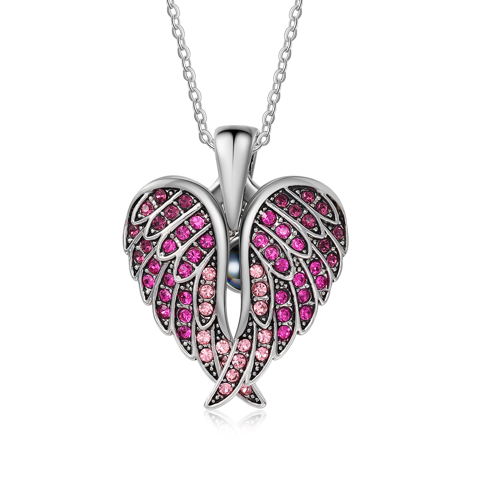 Collar de alas de ángel abiertas personalizado con 1 foto en proyección-Jessemade ES