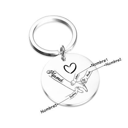 A mi mamá-Llavero 1-6 Nombres Personalizados MANOS COGIDAS-Jessemade ES