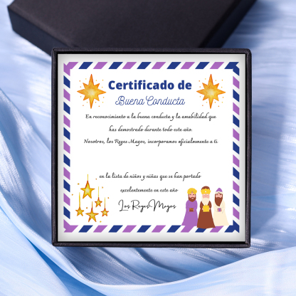 Una tarjeta-Certificado de los Reyes Magos-Jessemade ES