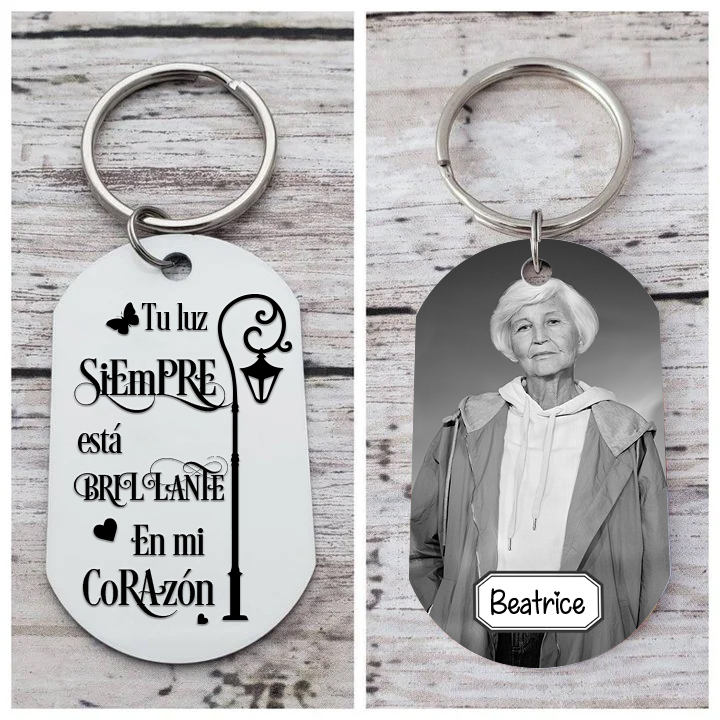 Llavero conmemorativo a un ser querido personalizado con foto y nombre-Jessemade ES
