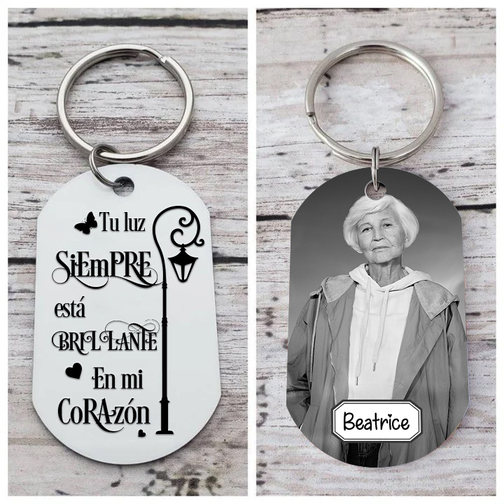 Llavero conmemorativo a un ser querido personalizado con foto y nombre-Jessemade ES