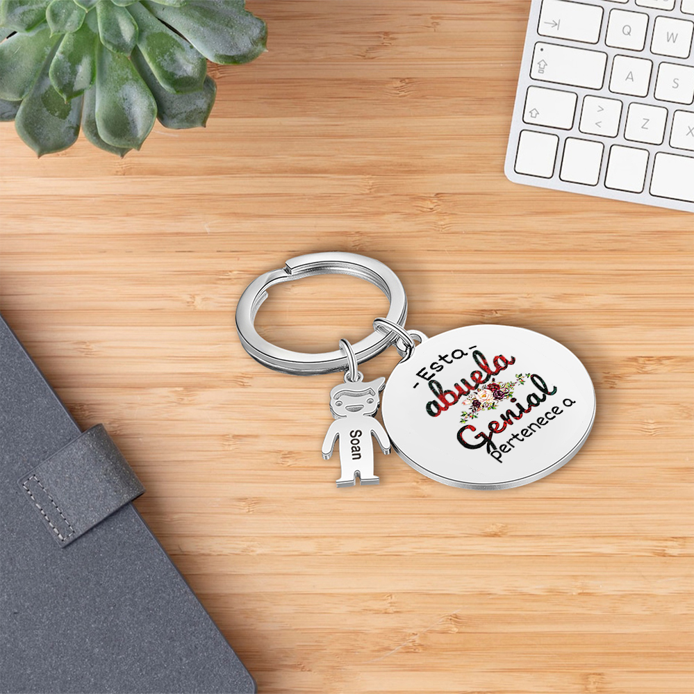 A mi abuela - Llavero con 1-5 nombres personalizados en "niños"-Jessemade ES